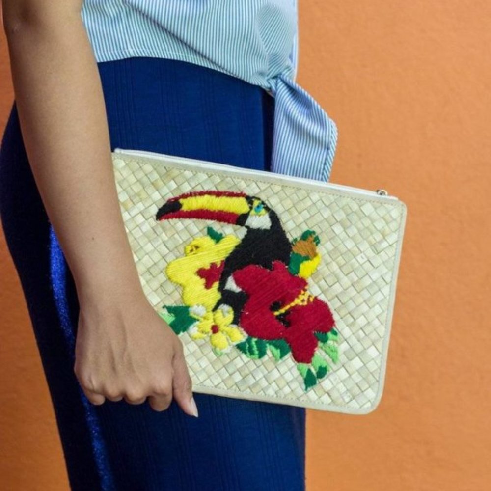 Misenka Embroidered Print Clutch: Davao Clutch